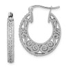 Lex & Lu Sterling Silver w/Diamond Hinged Hoop Earrings LAL109786 - Lex & Lu