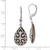 Lex & Lu Sterling Silver Diamond Filigree Teardrop Leverback Earrings - 4 - Lex & Lu