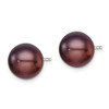 Lex & Lu Sterling Silver 9-10mm Black FW Cultured Button Pearl Stud Earrings - 2 - Lex & Lu