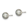 Lex & Lu Sterling Silver 5-6mm Grey FW Cultured Button Pearl Stud Earrings - 2 - Lex & Lu