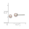 Lex & Lu Sterling Silver 3-4mm Pink FW Cultured Button Pearl Stud Earrings - 4 - Lex & Lu