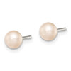 Lex & Lu Sterling Silver 4-5mm Pink FW Cultured Button Pearl Stud Earrings - 2 - Lex & Lu