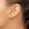 Lex & Lu Sterling Silver 9-10mm Purple FW Cultured Button Pearl Stud Earring - 3 - Lex & Lu