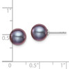 Lex & Lu Sterling Silver 8-9mm Black FW Cultured Round Pearl Stud Earrings - 4 - Lex & Lu