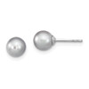 Lex & Lu Sterling Silver 6-7mm Grey FW Cultured Round Pearl Stud Earrings - Lex & Lu