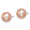 Lex & Lu Sterling Silver 8-9mm Pink FW Cultured Round Pearl Stud Earrings - 2 - Lex & Lu