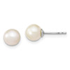 Lex & Lu Sterling Silver 6-7mm White FW Cultured Round Pearl Stud Earrings - Lex & Lu
