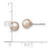 Lex & Lu Sterling Silver 6-7mm White FW Cultured Round Pearl Stud Earrings - 4 - Lex & Lu