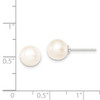 Lex & Lu Sterling Silver 8-9mm White FW Cultured Round Pearl Stud Earrings - 4 - Lex & Lu