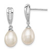 Lex & Lu Sterling Silver w/Rhodium 7-8mm White FWC Pearl CZ Earrings LAL109863 - Lex & Lu