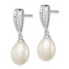 Lex & Lu Sterling Silver w/Rhodium 7-8mm White FWC Pearl CZ Earrings LAL109863 - 2 - Lex & Lu