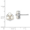 Lex & Lu Sterling Silver 5-6mm White FW Cultured 3-Pearl CZ Post Earrings - 4 - Lex & Lu