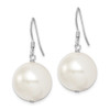 Lex & Lu Sterling Silver 14-15mm White Shell Bead Dangle Earrings - 2 - Lex & Lu