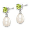 Lex & Lu Sterling Silver Peridot & 7-8mm FW Cultured Pearl Teardrop Earrings - 2 - Lex & Lu