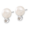 Lex & Lu Sterling Silver 10-11mm FW Cultured Button Pearl w/White Topaz Earrings - 2 - Lex & Lu