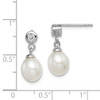 Lex & Lu Sterling Silver w/Rhodium 7-8mm White FWC Pearl CZ Earrings LAL109910 - 4 - Lex & Lu