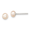 Lex & Lu Sterling Silver Pink 4-4.5mm FW Cultured Pearl Post Earrings - Lex & Lu