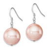 Lex & Lu Sterling Silver 14-15mm Pink Shell Bead Dangle Earrings - 2 - Lex & Lu