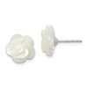 Lex & Lu Sterling Silver 10mm White Mother of Pearl Flower Post Stud Earrings - Lex & Lu