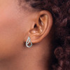 Lex & Lu Sterling Silver Polished Diamond/Blue Diamond Post Earrings - 3 - Lex & Lu