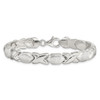 Lex & Lu Sterling Silver Polished and Satin X and O Bracelet 8'' - 3 - Lex & Lu