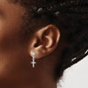 Lex & Lu Sterling Silver w/Rhodium Polished Cross Post Dangle Earrings - 3 - Lex & Lu