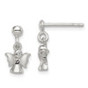 Lex & Lu Sterling Silver Polished & Satin Angel Post Earrings - Lex & Lu