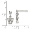 Lex & Lu Sterling Silver Polished & Satin Angel Post Earrings - 4 - Lex & Lu