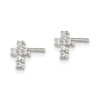 Lex & Lu Sterling Silver Polished CZ Cross Post Earrings - 2 - Lex & Lu