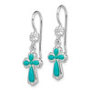 Lex & Lu Sterling Silver w/Rhodium Imitation Turquoise Cross Earrings - 2 - Lex & Lu