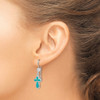Lex & Lu Sterling Silver w/Rhodium Imitation Turquoise Cross Earrings - 3 - Lex & Lu