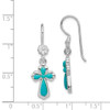 Lex & Lu Sterling Silver w/Rhodium Imitation Turquoise Cross Earrings - 4 - Lex & Lu