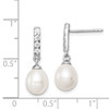 Lex & Lu Sterling Silver 8-9mm White FW Cultured Pearl CZ Post Dangle - 4 - Lex & Lu