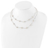 Lex & Lu Sterling Silver Double Spiral and Laser-cut Bead Necklace 15'' - 2 - Lex & Lu