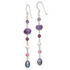 Lex & Lu Sterling Silver FWC Pearl (Grey & White) & Lavender Jade Hook Earrings - 2 - Lex & Lu