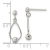 Lex & Lu Sterling Silver Polished Teardrop w/Bead Post Dangle Earrings - 4 - Lex & Lu