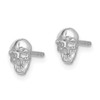 Lex & Lu Sterling Silver w/Rhodium Polished Skull Post Earrings - 2 - Lex & Lu