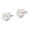 Lex & Lu Sterling Silver w/Rhodium Mother of Pearl Heart Post Earrings - 2 - Lex & Lu