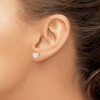 Lex & Lu Sterling Silver w/Rhodium Mother of Pearl Heart Post Earrings - 3 - Lex & Lu