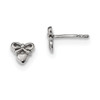 Lex & Lu Sterling Silver w/Rhodium Polished Heart w/Bow Post Earrings - Lex & Lu