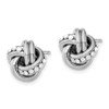 Lex & Lu Sterling Silver Crystals Textured Love Knot Earrings LAL110078 - 2 - Lex & Lu