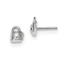 Lex & Lu Sterling Silver w/Rhodium Lock w/Heart and Key Post Earrings - Lex & Lu