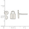 Lex & Lu Sterling Silver Polished Left and Right Lock/Key Post Earrings - 4 - Lex & Lu