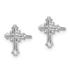 Lex & Lu Sterling Silver w/Rhodium Polished Fancy Cross Post Earrings - 2 - Lex & Lu