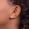Lex & Lu Sterling Silver w/Rhodium Polished w/CZ Cross Post Earrings - 3 - Lex & Lu