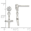 Lex & Lu Sterling Silver CZ Cross Dangle Post Earrings LAL110170 - 4 - Lex & Lu