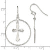 Lex & Lu Sterling Silver Polished D/C Cross Dangle in Ring Earrings - 4 - Lex & Lu