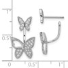 Lex & Lu Sterling Silver w/Rhodium CZ Butterfly Front and Back Earrings - 4 - Lex & Lu