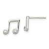 Lex & Lu Sterling Silver Polished CZ Musical Notes Post Earrings - Lex & Lu