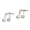 Lex & Lu Sterling Silver Polished CZ Musical Notes Post Earrings - 2 - Lex & Lu